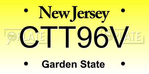 CTT96V New Jersey License Plate