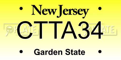 CTTA34 New Jersey License Plate