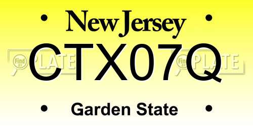 CTX07Q New Jersey License Plate
