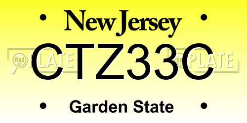 CTZ33C New Jersey License Plate