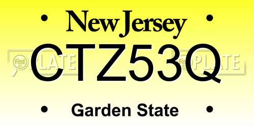 CTZ53Q New Jersey License Plate