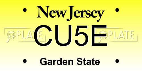 CU5E New Jersey License Plate
