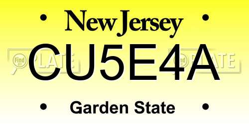 CU5E4A New Jersey License Plate