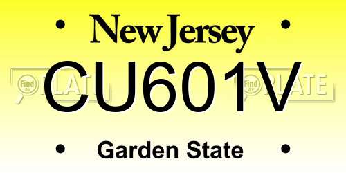 CU601V New Jersey License Plate