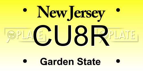 CU8R New Jersey License Plate