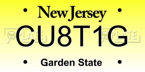 CU8T1G New Jersey License Plate