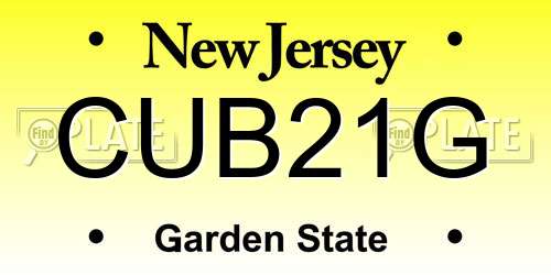 CUB21G New Jersey License Plate