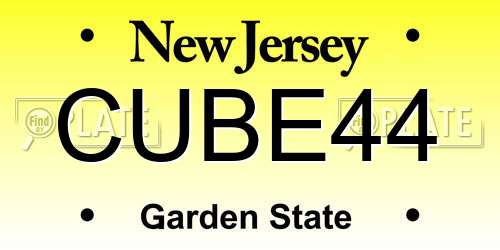 CUBE44 New Jersey License Plate
