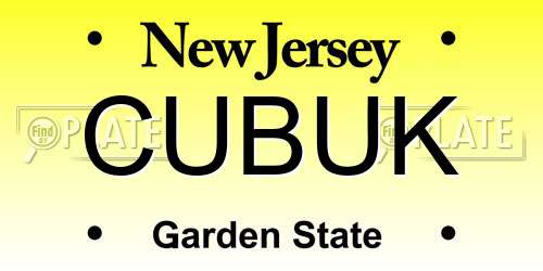 CUBUK New Jersey License Plate