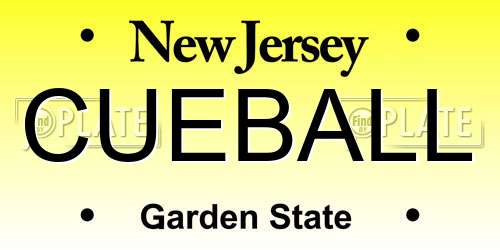 CUEBALL New Jersey License Plate