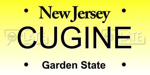 CUGINE New Jersey License Plate