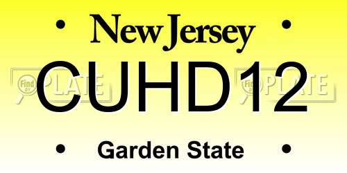 CUHD12 New Jersey License Plate