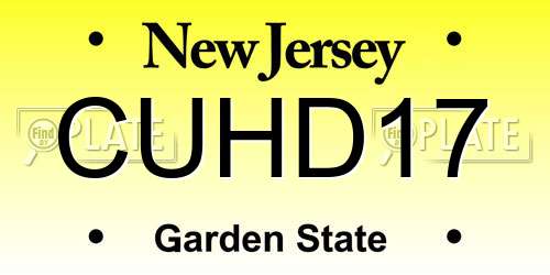 CUHD17 New Jersey License Plate