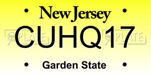 CUHQ17 New Jersey License Plate
