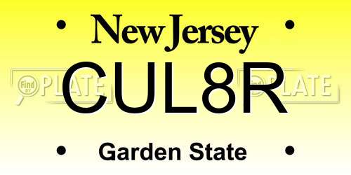 CUL8R New Jersey License Plate