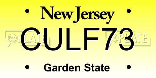 CULF73 New Jersey License Plate