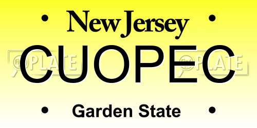 CUOPEC New Jersey License Plate