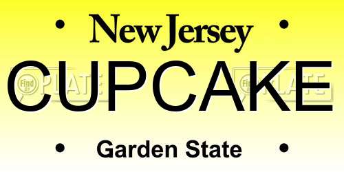 CUPCAKE New Jersey License Plate