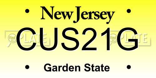 CUS21G New Jersey License Plate