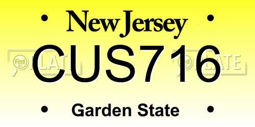 CUS716 New Jersey License Plate