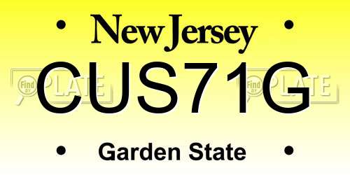CUS71G New Jersey License Plate