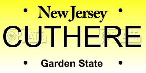 CUTHERE New Jersey License Plate