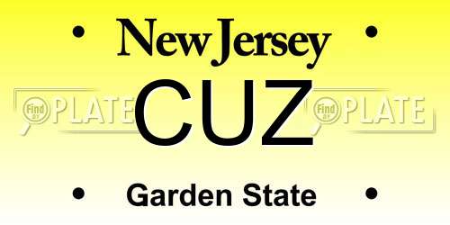 CUZ New Jersey License Plate