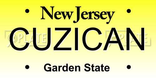 CUZICAN New Jersey License Plate