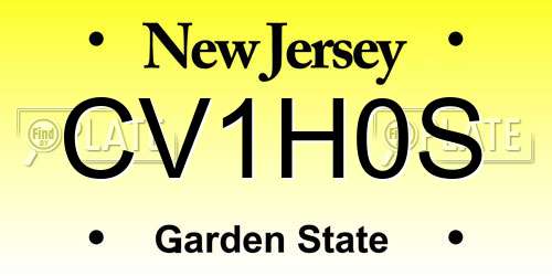 CV1H0S New Jersey License Plate