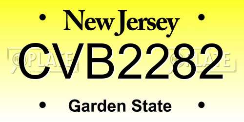CVB2282 New Jersey License Plate