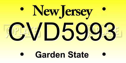 CVD5993 New Jersey License Plate