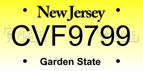 CVF9799 New Jersey License Plate