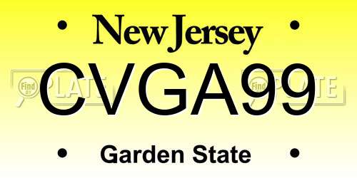 CVGA99 New Jersey License Plate