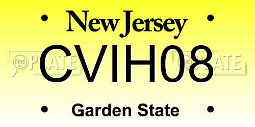 CVIH08 New Jersey License Plate
