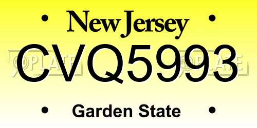 CVQ5993 New Jersey License Plate