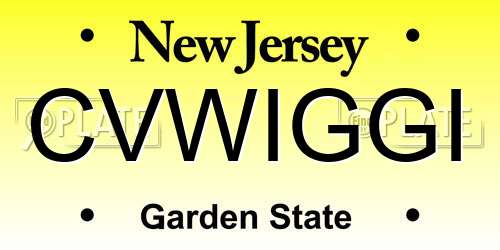 CVWIGGI New Jersey License Plate