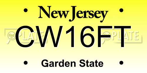 CW16FT New Jersey License Plate