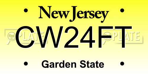CW24FT New Jersey License Plate