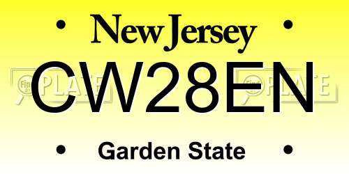 CW28EN New Jersey License Plate