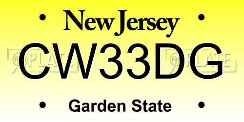 CW33DG New Jersey License Plate
