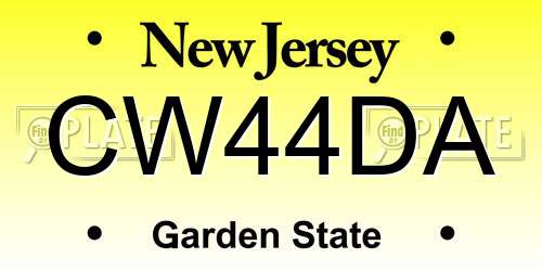 CW44DA New Jersey License Plate
