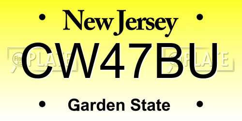 CW47BU New Jersey License Plate