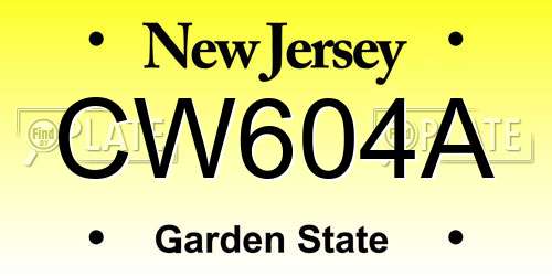 CW604A New Jersey License Plate