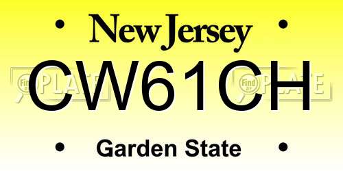 CW61CH New Jersey License Plate