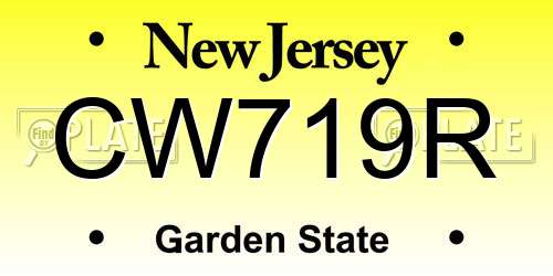 CW719R New Jersey License Plate