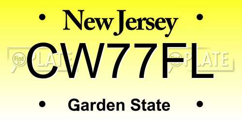 CW77FL New Jersey License Plate