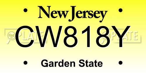 CW818Y New Jersey License Plate