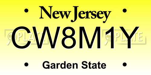 CW8M1Y New Jersey License Plate