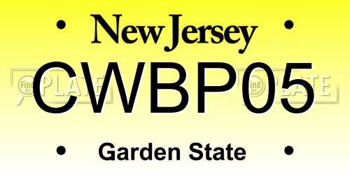 CWBP05 New Jersey License Plate