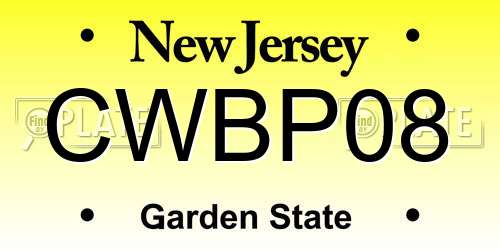 CWBP08 New Jersey License Plate